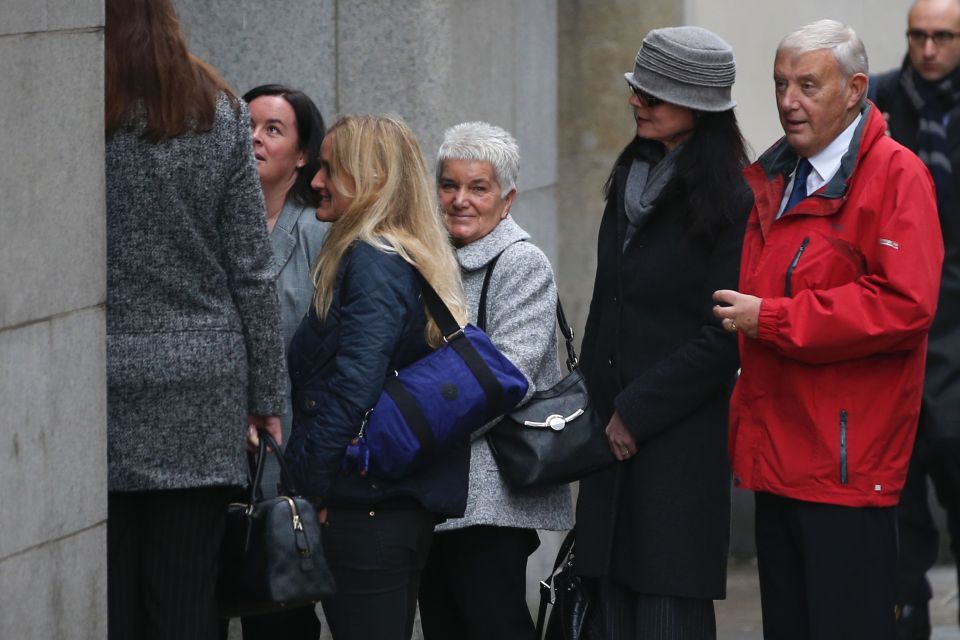 The family of Jo Cox arrive at court this morning for the start of the trial of Tommy Mair