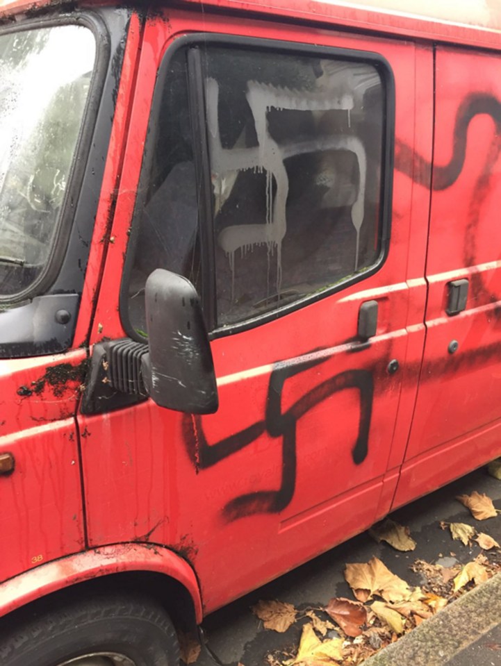  Vehicles with Nazai graffiti appeared in north London