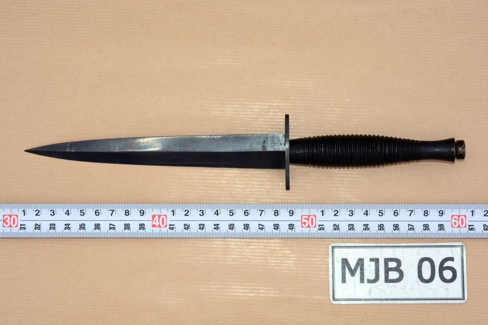 The court was also shown the knife used to stab the MP in her Yorkshire constituency