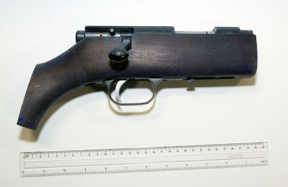 A photo of the shotgun that Thomas Mair is accused of using to kill MP Jo Cox