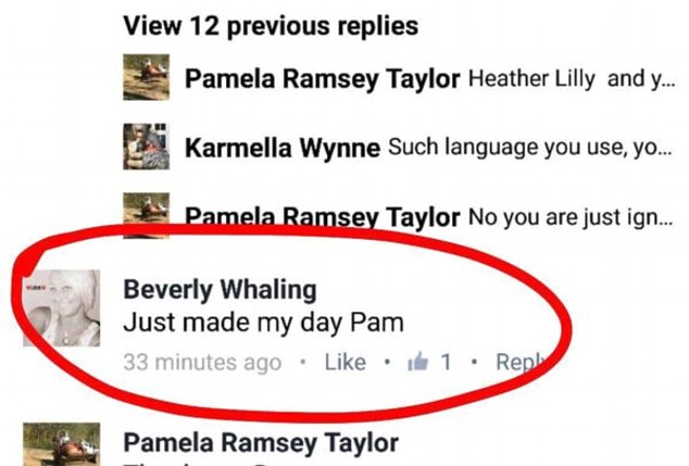  Clay Mayor Beverly Whaling was also slammed for her response