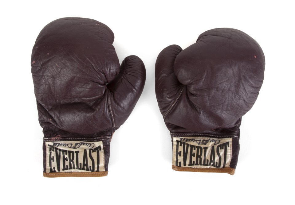  These are the gloves Muhammad Ali used in his fight against Oscar Bonavena