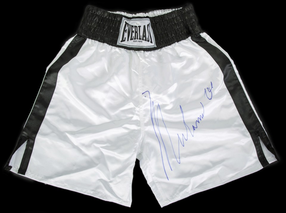  Muhammad Ali's training trunks are signed by the late icon and are up for auction