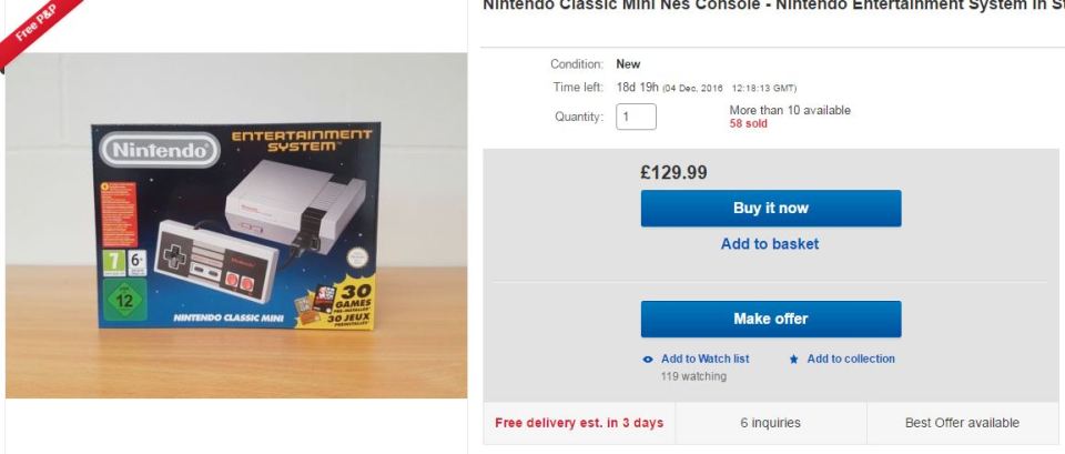  One seller had the console on sale at over double the original price