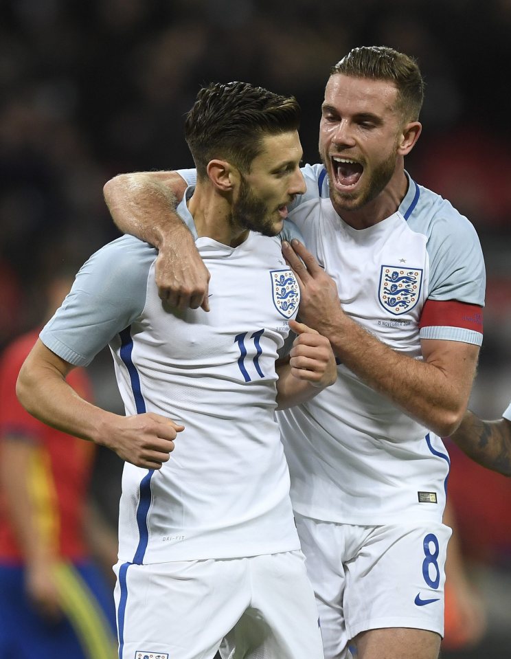  Jordan Henderson and Adam Lallana partied after the win over Scotland