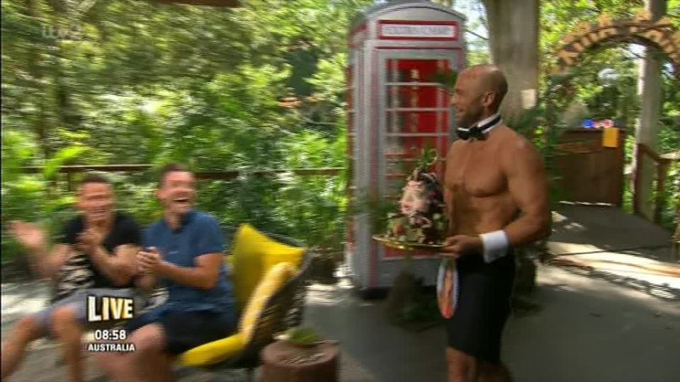  A naked butler also appeared in the studio to deliver her cake