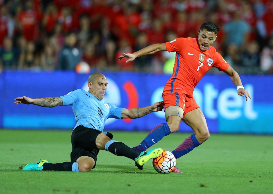  Sanchez netted twice for Chile in their win over Uruguay