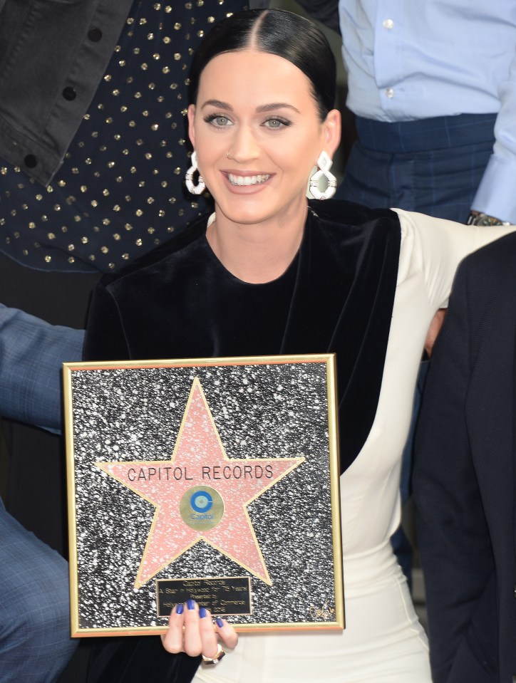 Katy Perry with Walk of Fame star 