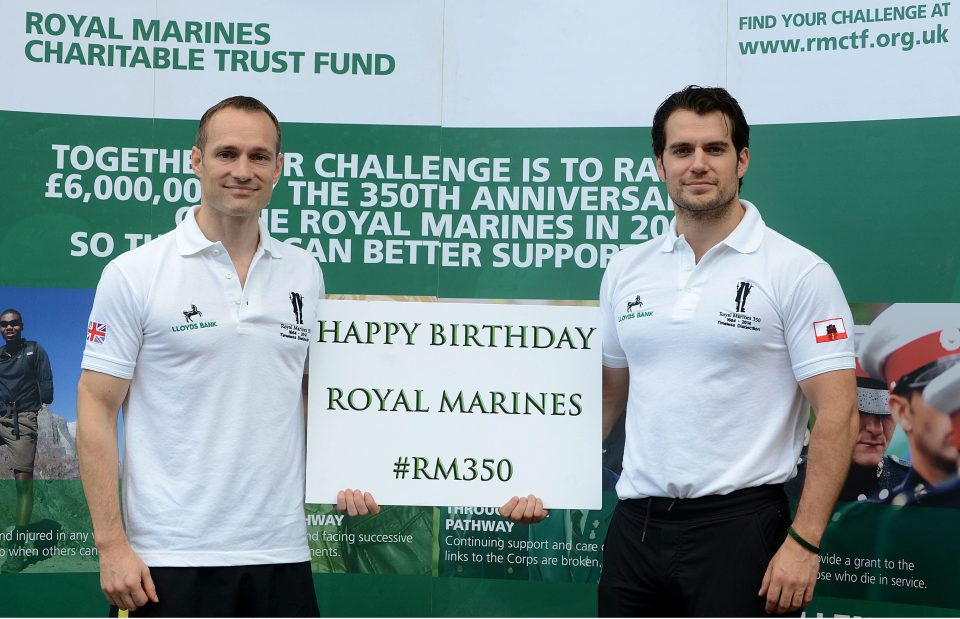  Henry Cavill with his brother supporting the Royal Marines in the Gibraltar Rock Race