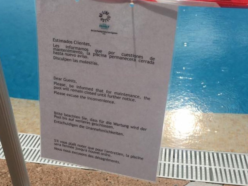  A letter left by the affected pool