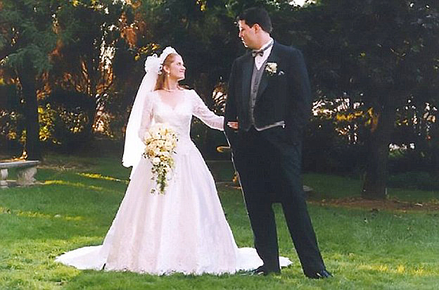  John with Donna on their wedding day 18 years ago