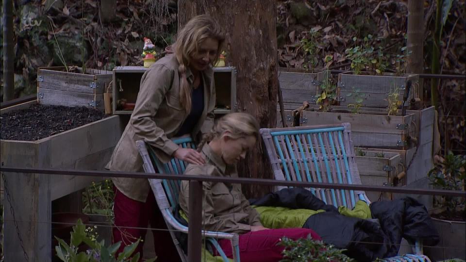  Carol Vorderman gives Ola Jordan a rub down