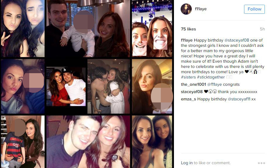  Adam Johnson's sister Faye has posted an Instagram collage to celebrate Stacey Johnson's birthday in the latest indication they are back together