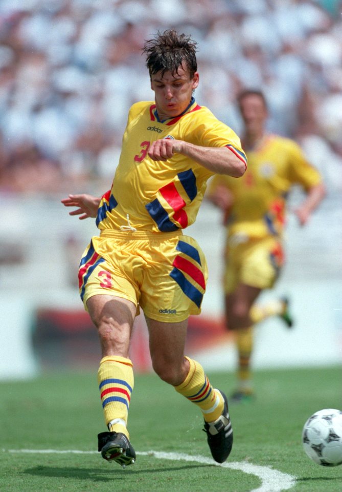 Prodan in Romania colours facing Argentina at the 1994 World Cup