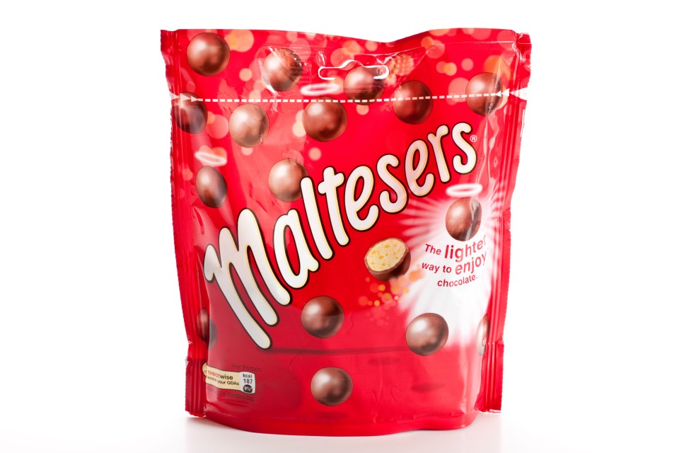  The bags of Maltesers, which are designed for sharing, have gone down in size