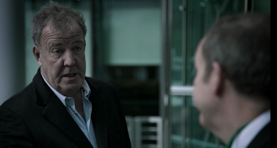  Jeremy Clarkson couldn't resist making light of his BBC exit, with scene involving him handing in his pass before leaving the building