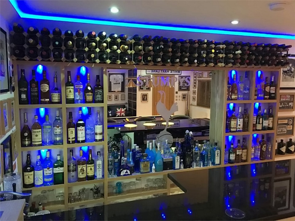 Walls of booze complete the innovative rooms