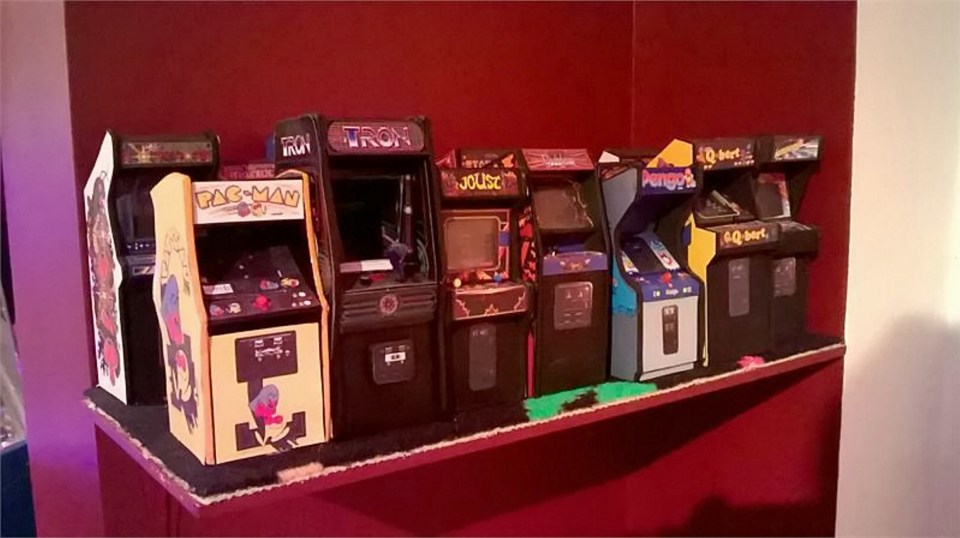 Greg Mott's games room in Broadstone has a huge array of games lined along the wall