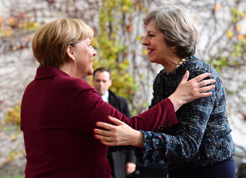 Theresa May and Angela Merkel