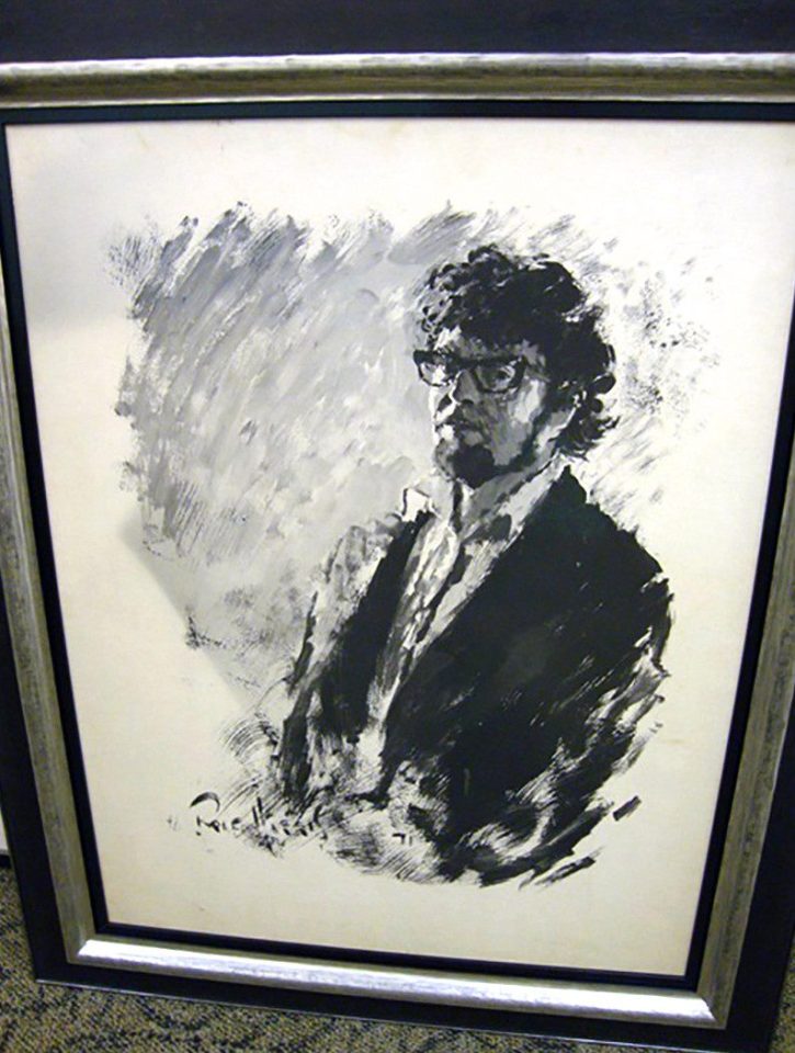  A smaller pen and ink self-portrait of the shamed entertainer will also be sold by auction house