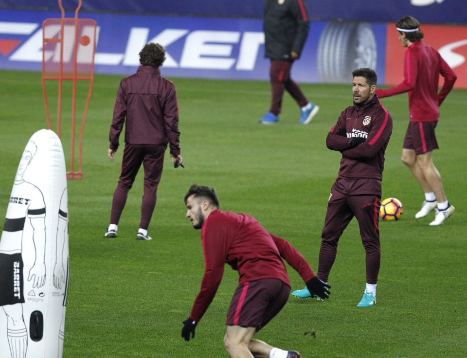  Atletico go through their paces before taking on the La Liga leaders