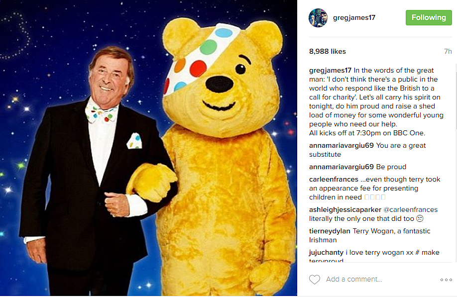  Greg James also paid tribute to Terry on Instagram ahead of the broadcast