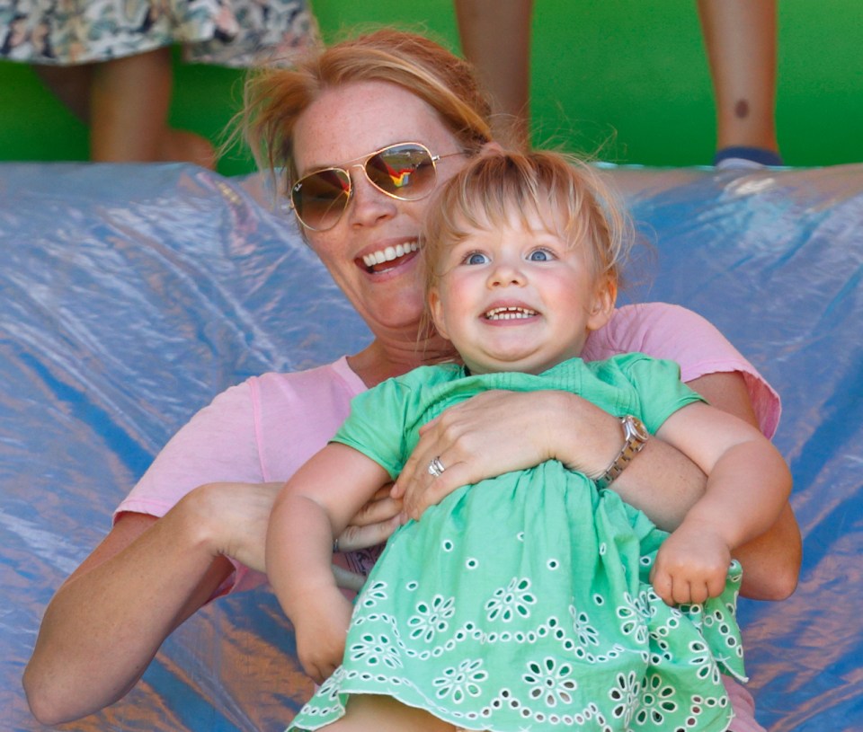 Zara with her daughter Mia at the festival of British Eventing