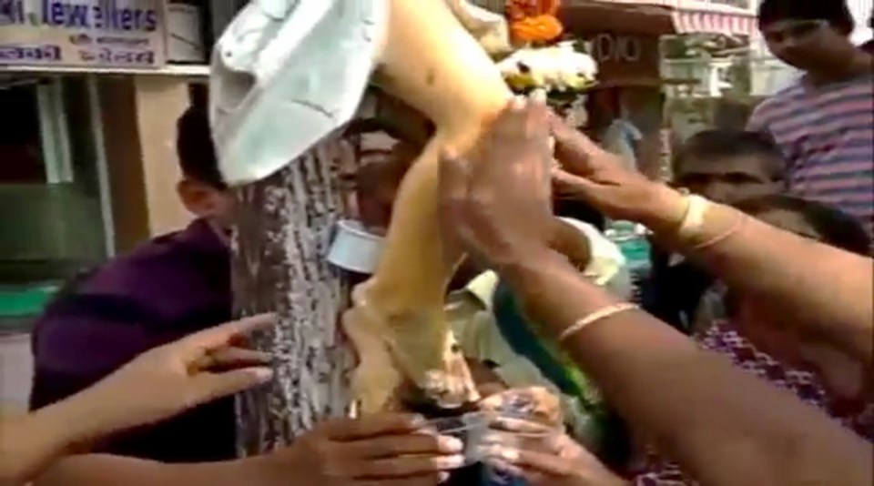  Christian pilgrims have flocked to an Indian village to collect ‘holy water’