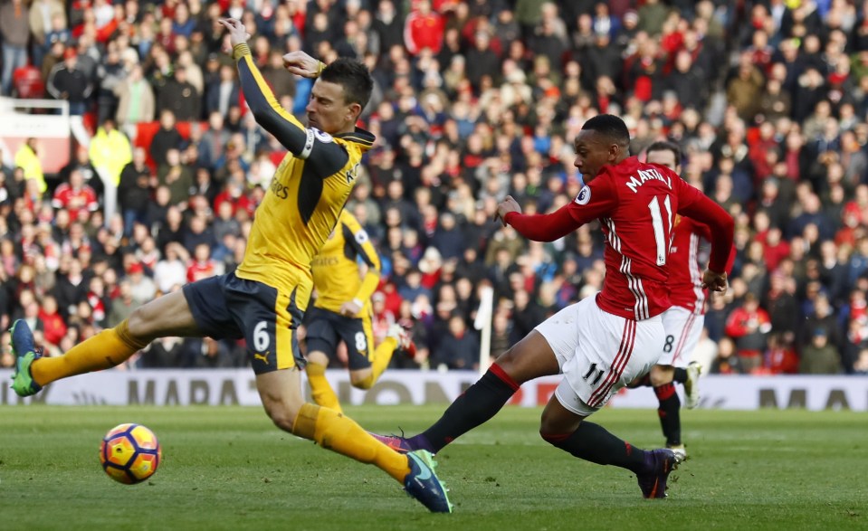 Martial looked more like his old self during Arsenal game