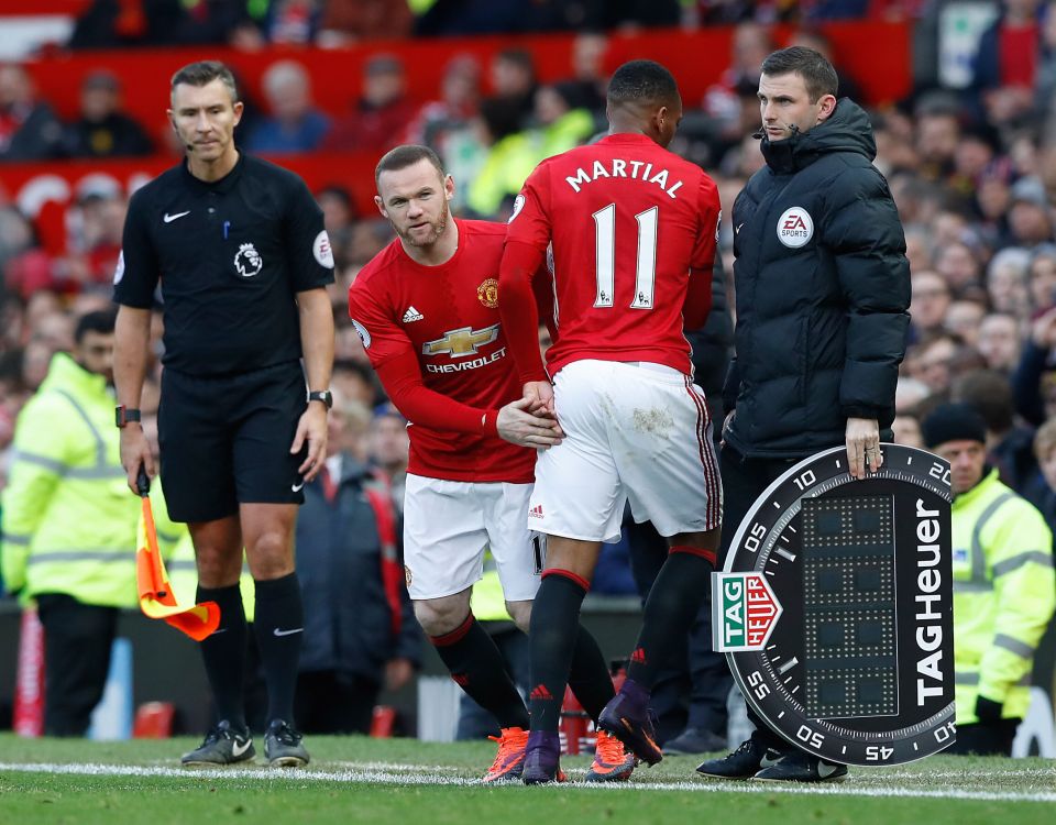  Martial after being subbed following a poor performance against Arsenal