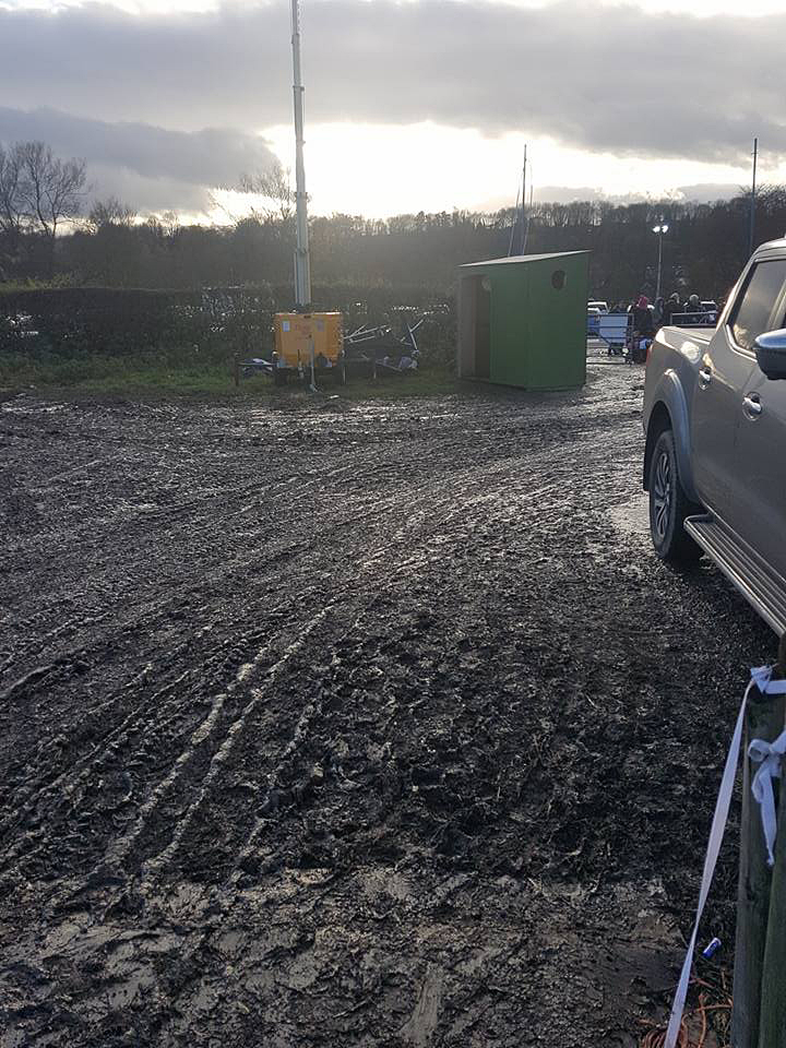  This was the shocking sight of muddy fields greeting visitors to the winter wonderland event