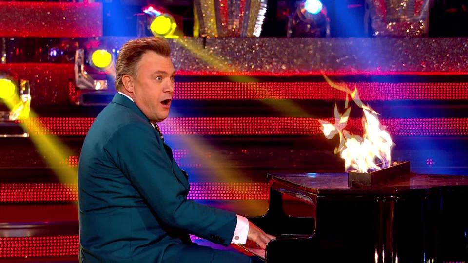  Ed Balls was on the bottom of the leaderboard despite his flaming piano