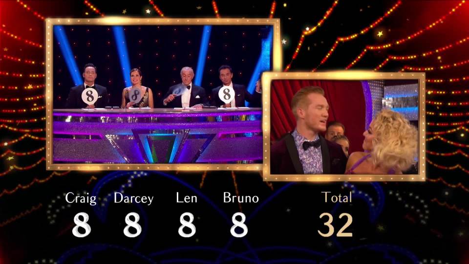 Greg and Natalie had received 32 points for their Quickstep on Saturday night