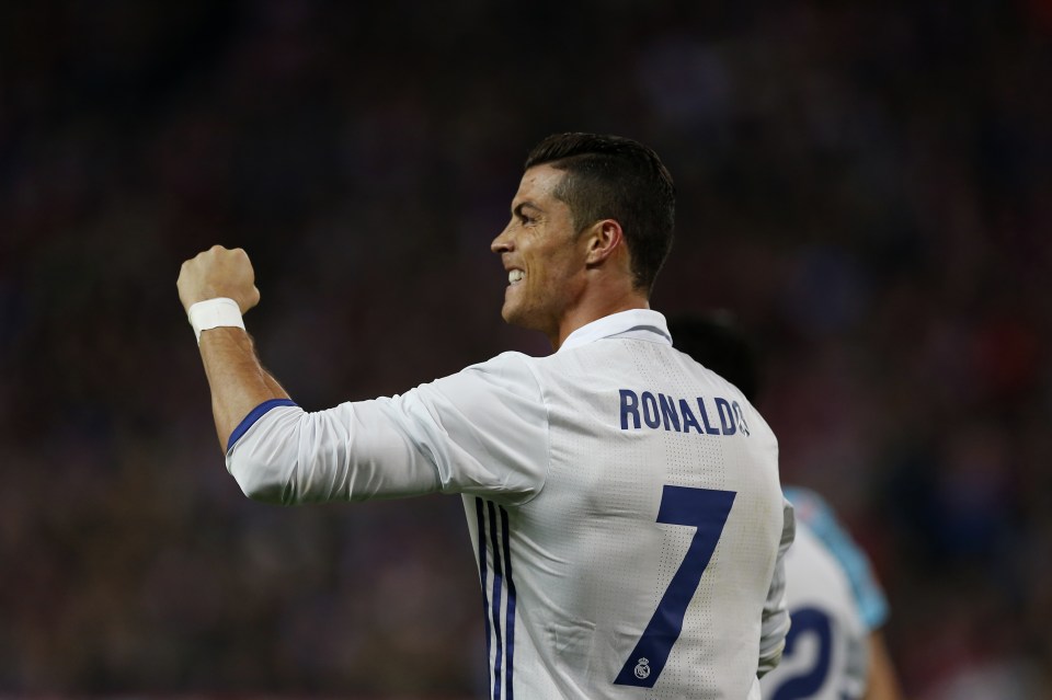  Ronaldo celebrates his third of the night