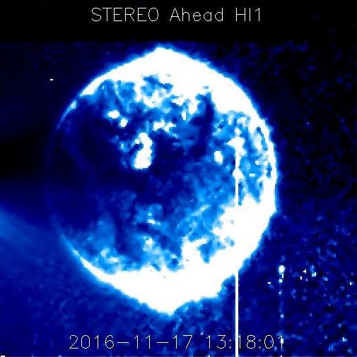  This huge blue sphere appeared on Nasa satellites pointed at the Sun