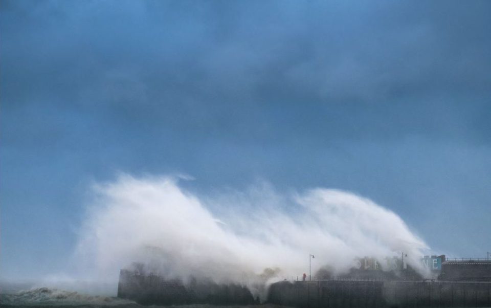  Storm Angus battering the walls of Folkestone Harbour this morning