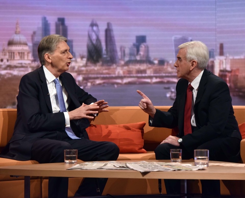  The Chancellor and Shadow Chancellor debate on the Andrew Marr Show today