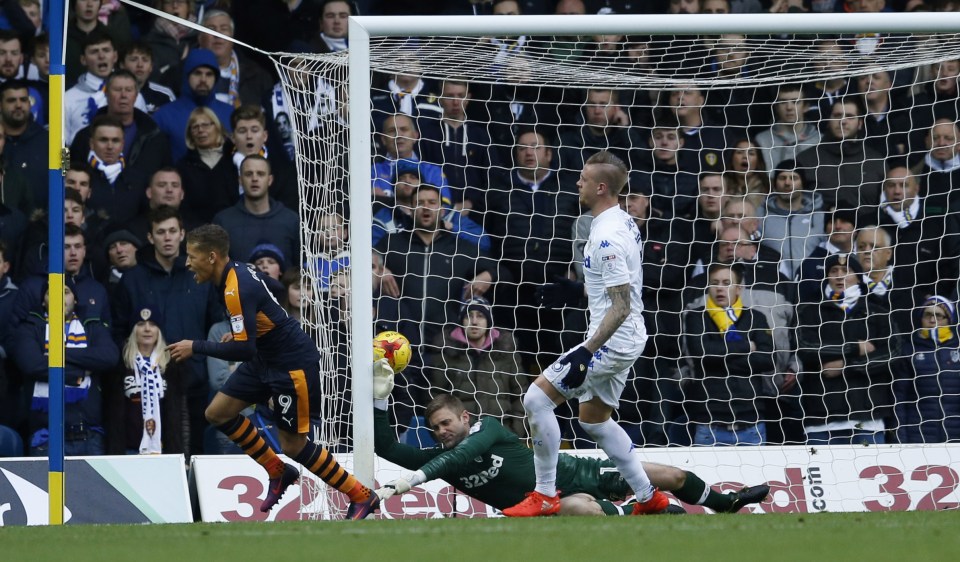  Dwight Gayle wheels away after he nets his second goal of a very productive afternoon