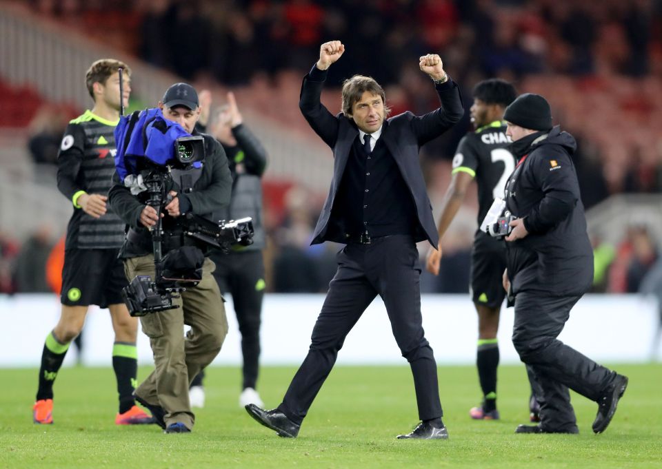  Antonio Conte was clearly delighted as Chelsea continued their great run of form