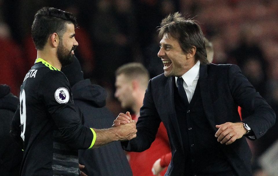  Diego Costa is a happy traveller, and is performing majestically for his boss Conte