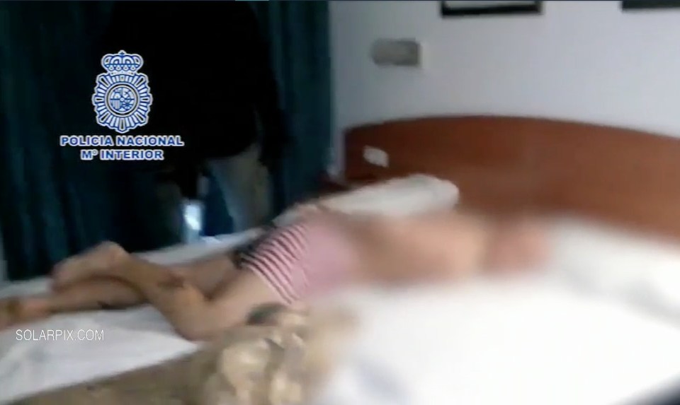  The suspect was arrested after Spanish police raided a hotel and found in him his underpants