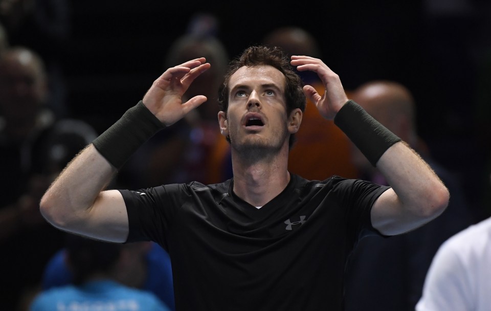  Murray looks to the heavens as he realises he will end the season as world number one