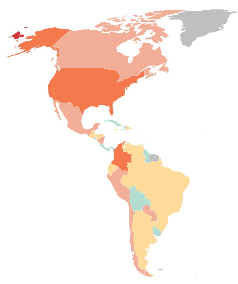  The United States of America comes in at number 36, while Canada is listed at 66