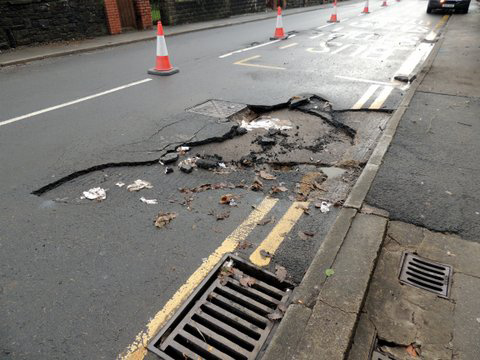  The rain also left roads severely damaged