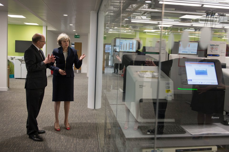  After her speech the PM visits the Wellcome Genome Campus in Cambridge