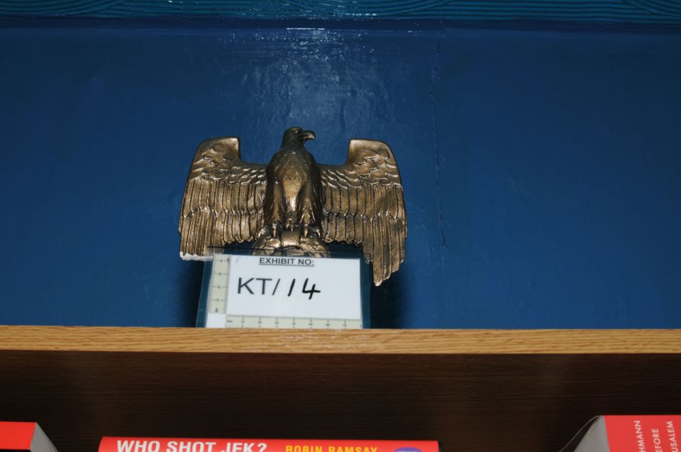  Inside police found Nazi artefacts such as this Swastika-emblazoned golden eagle