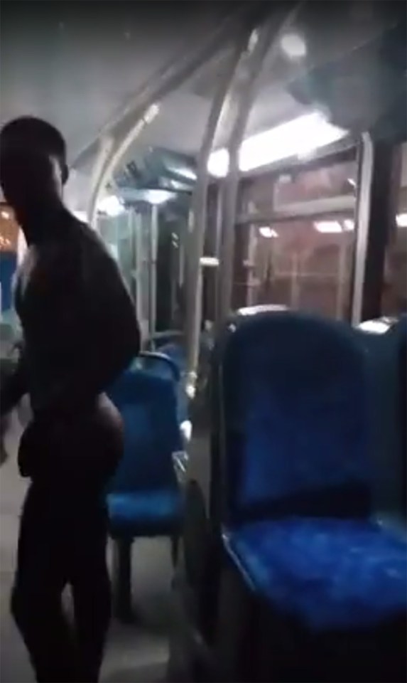  The man boards the bus before demanding the driver give him his 'money back'