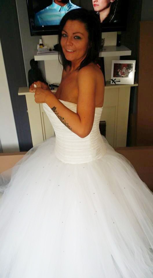 Gemma tries on her wedding dress in the summer of 2015 after losing ten stone