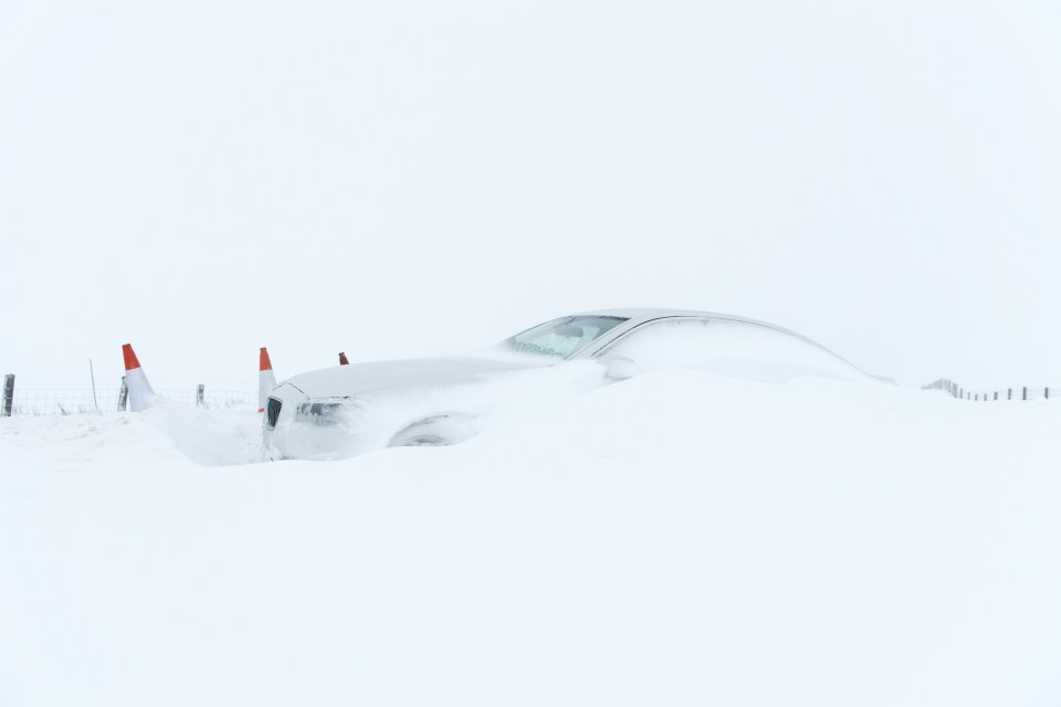  This BMW was one of a number of cars stuck at Nenthead as conditions turned thanks to Storm Angus