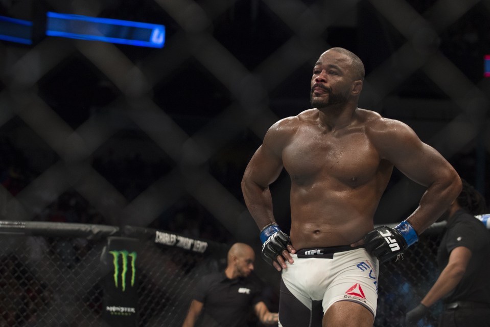  Evans reacts after losing to Ryan Bader during UFC 192 in October 2015